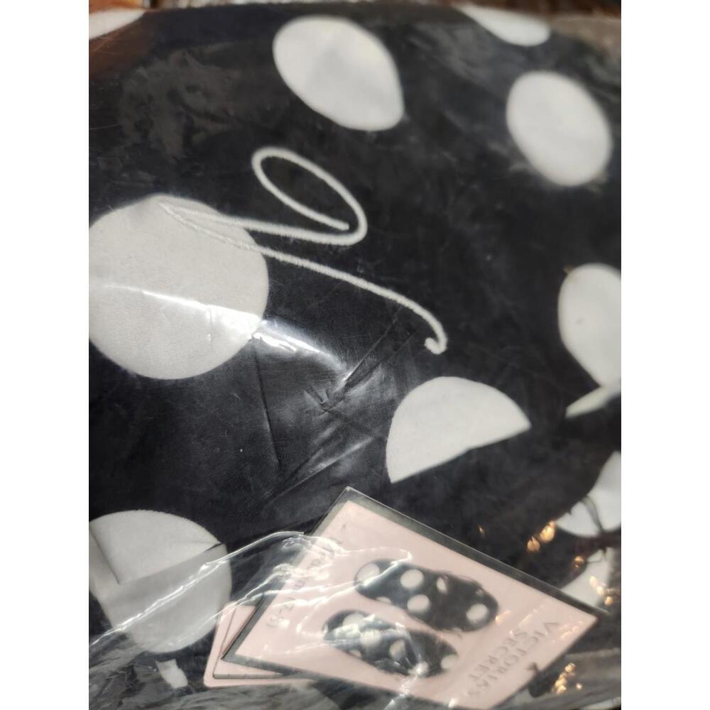 VICTORIA'S SECRET SATIN FUR SLIP ON SLIPPERS w/ Matching STORAGE BAG Size M 7-8 - Picture 3 of 3